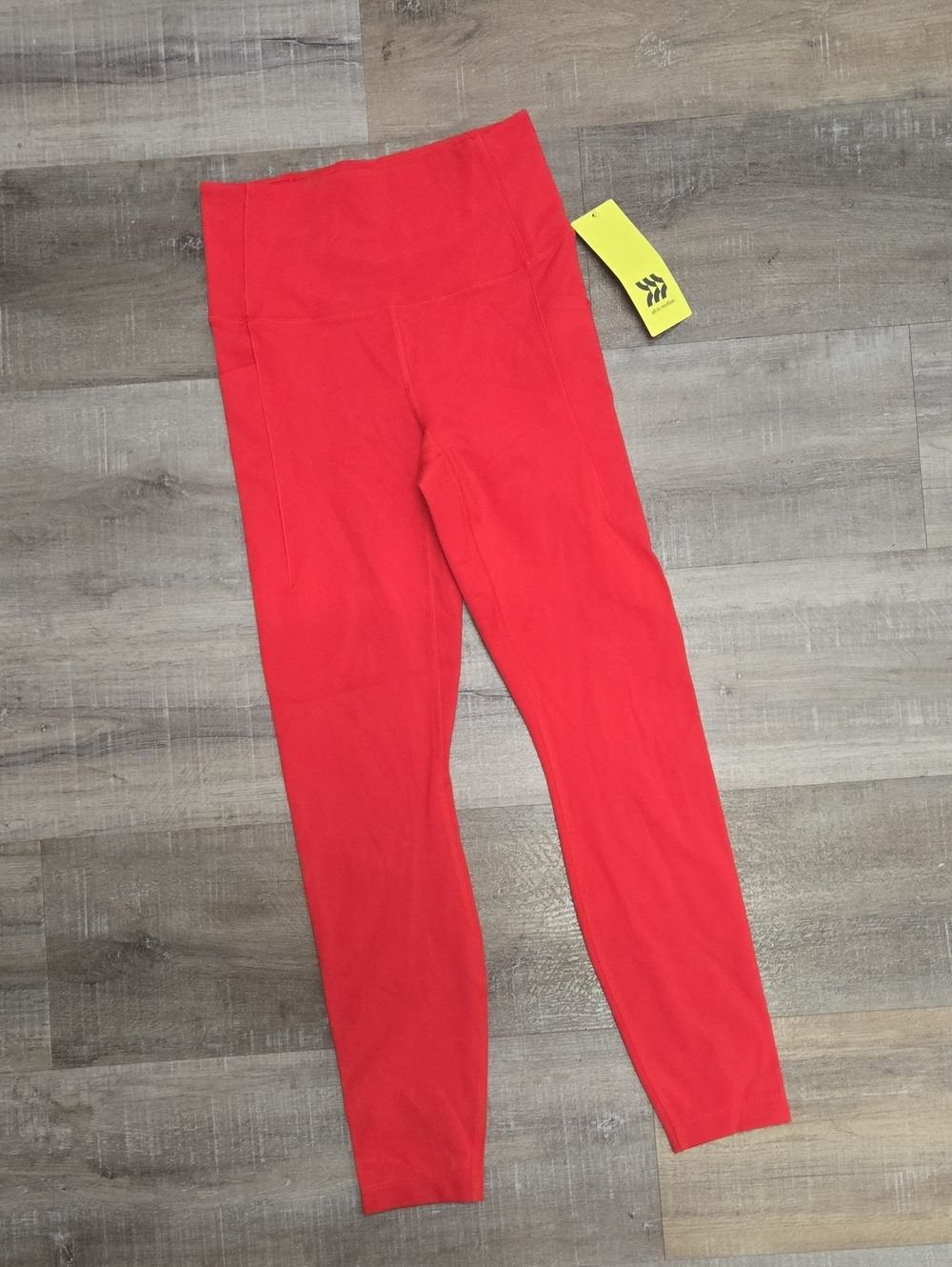 all in motion Red High-Waist Leggings with Yellow Tag
